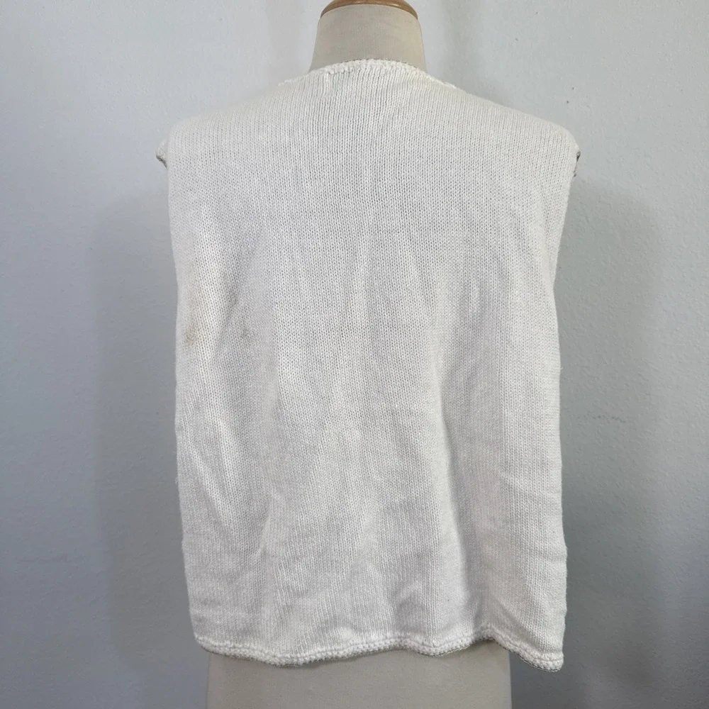 Vtg Studio Vest Womens‎ XL Floral Embroidered Knit Cottagecore Boho Nostalgic